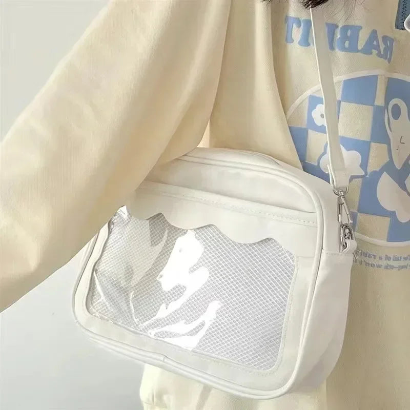 Bolso Ita Bag  Estilo Harajuku - Bolso Cruzado con Bolsillo Transparente