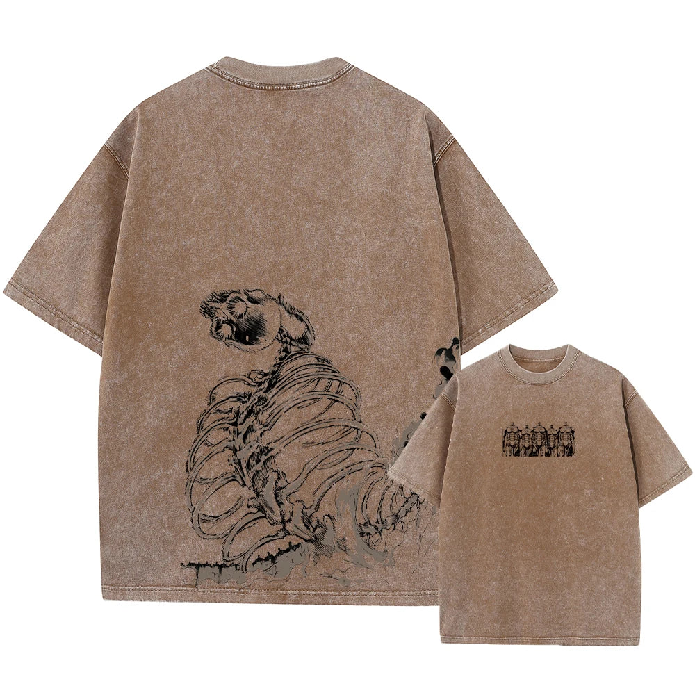 T-shirt oversize de l'anime Attack on Titan - Style vintage