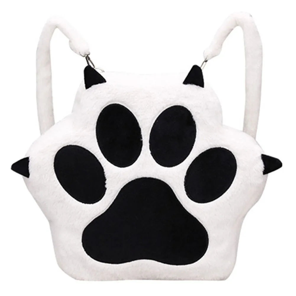 Mochila de Peluche con Forma de Patita de Gato - Estilo Kawaii