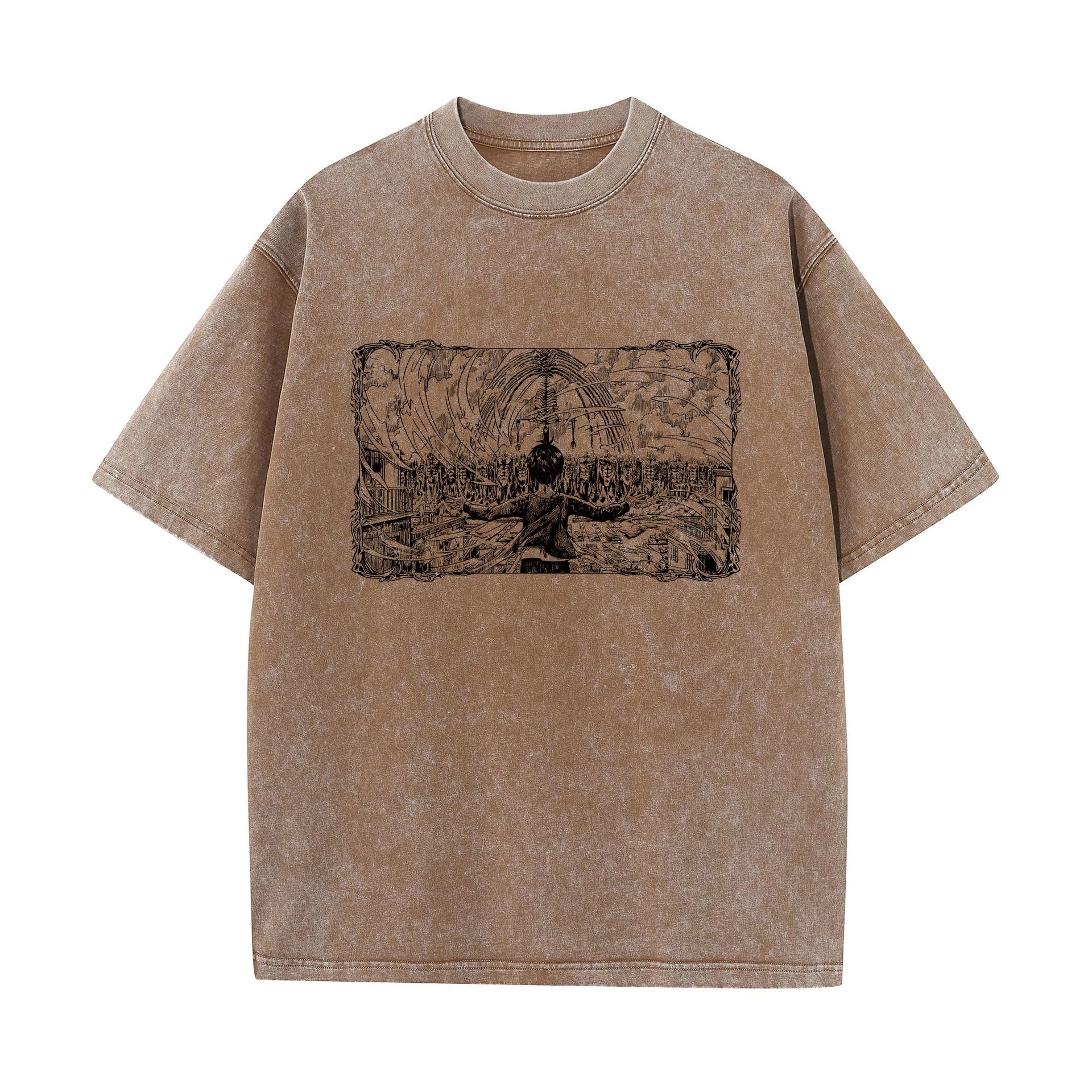 T-shirt oversize de l'anime Attack on Titan - Style vintage