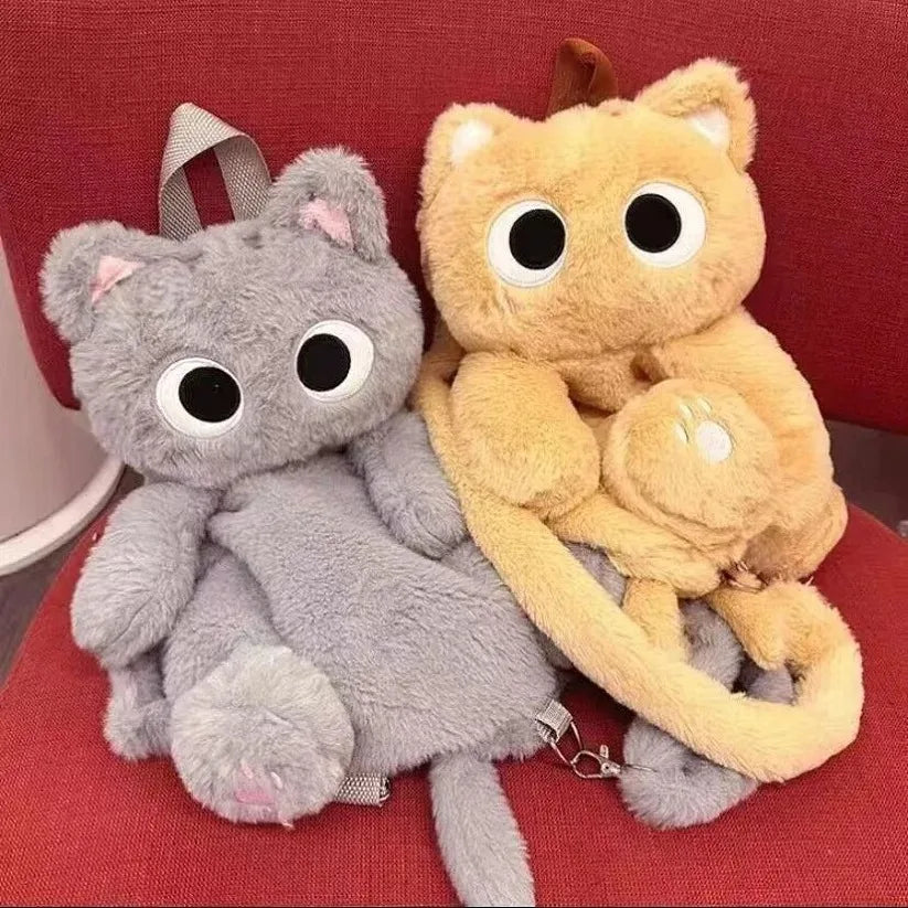 Mochila de Peluche de Gato con Ojos Grandes - 40 cm