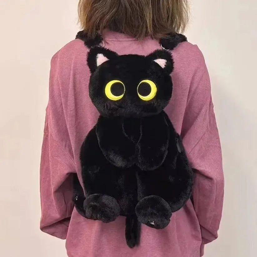 Mochila de Peluche de Gato con Ojos Grandes - 40 cm