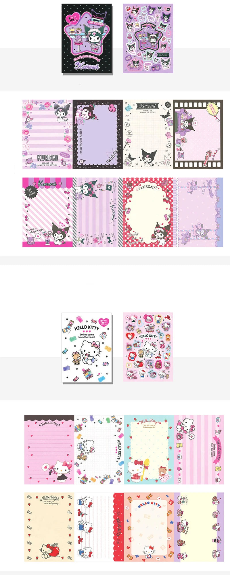 Cuaderno Sanrio: Kuromi, Hello Kitty, Cinnamoroll y My Melody