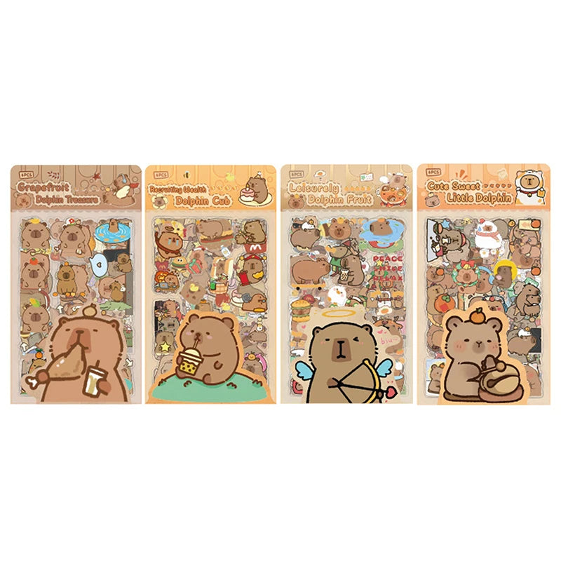 Pack de Stickers de Capibara Transparentes | Incluye 6 Hojas de Calidad Premium