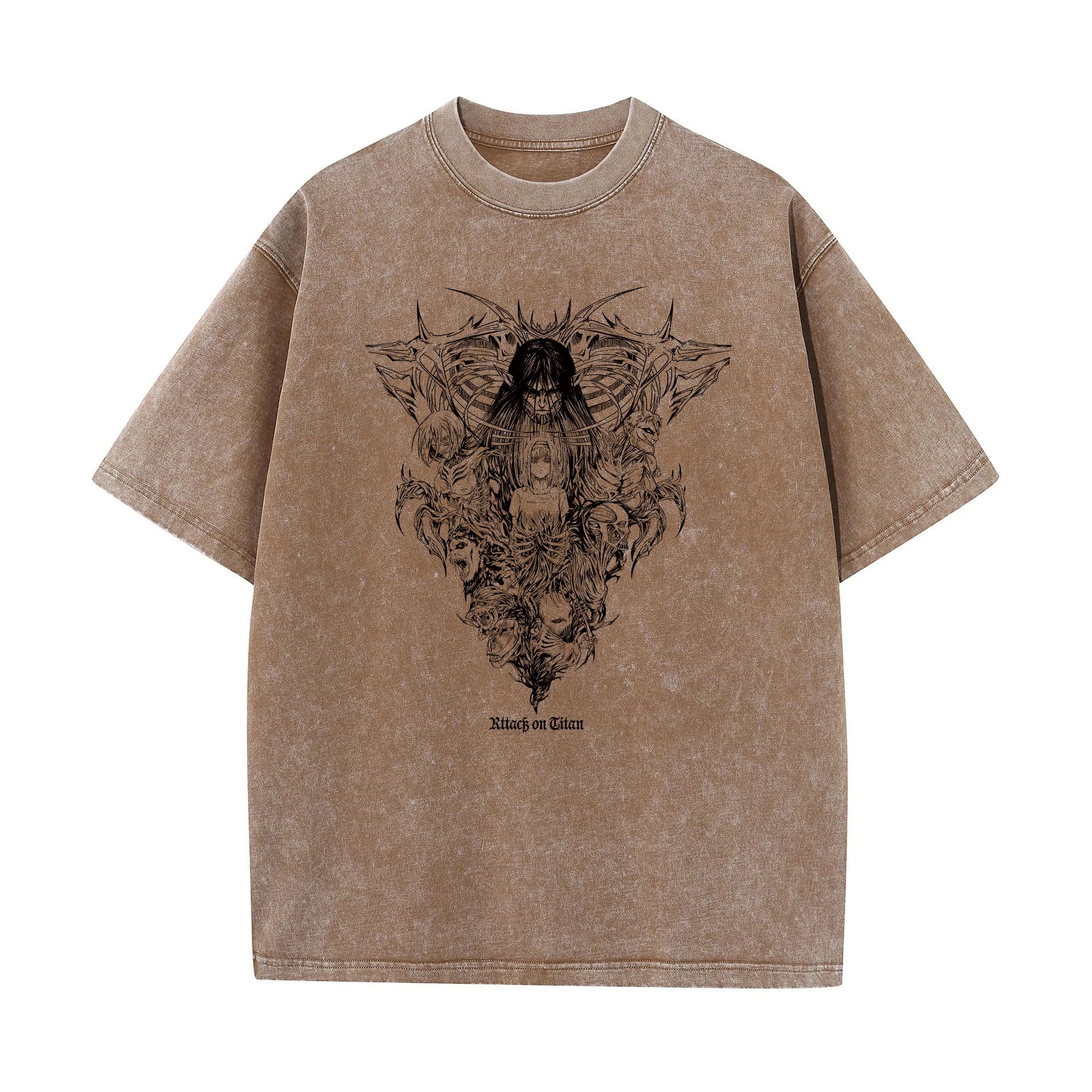 T-shirt oversize de l'anime Attack on Titan - Style vintage