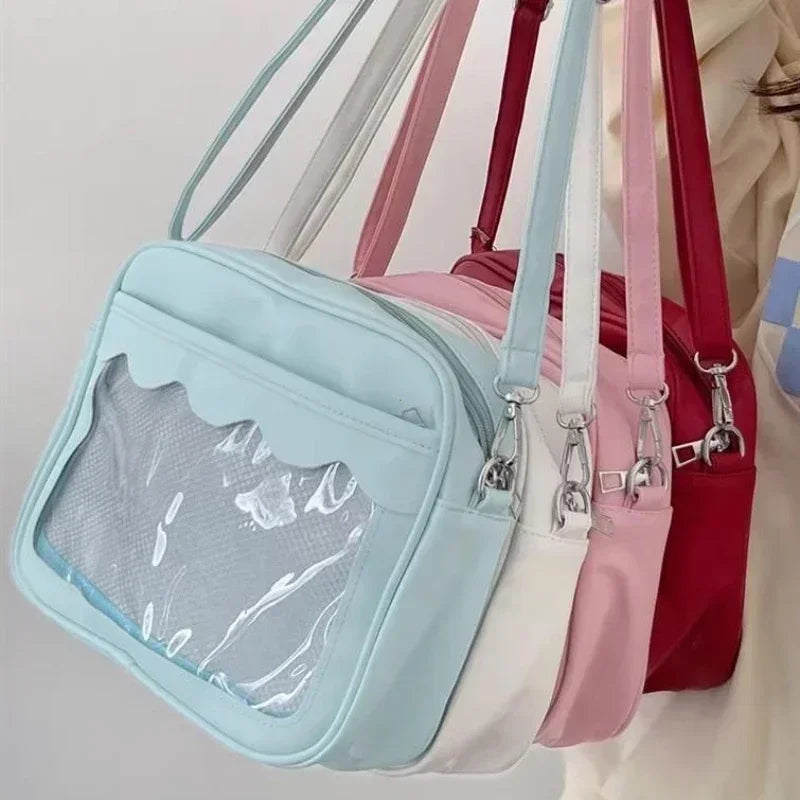 Bolso Ita Bag  Estilo Harajuku - Bolso Cruzado con Bolsillo Transparente