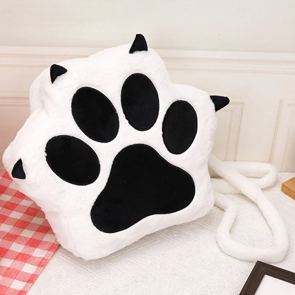 Mochila de Peluche con Forma de Patita de Gato - Estilo Kawaii