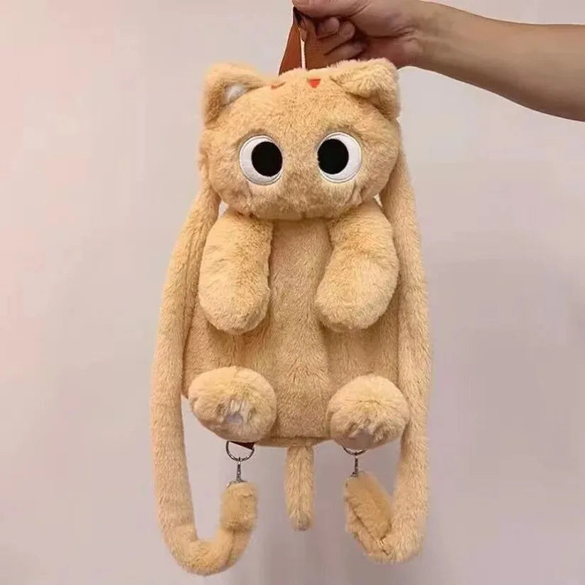 Mochila de Peluche de Gato con Ojos Grandes - 40 cm