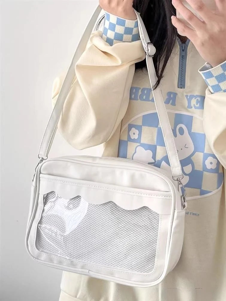 Bolso Ita Bag  Estilo Harajuku - Bolso Cruzado con Bolsillo Transparente