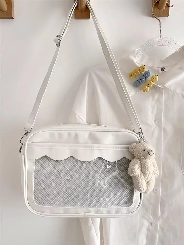 Bolso Ita Bag  Estilo Harajuku - Bolso Cruzado con Bolsillo Transparente