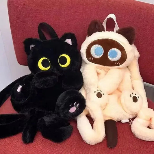 Mochila de Peluche de Gato con Ojos Grandes - 40 cm